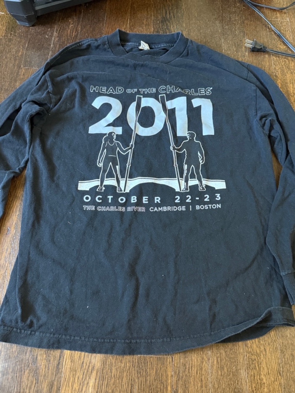 Alstyle Black Long Sleeve 'Head of the Charles 2011' Graphic Tee